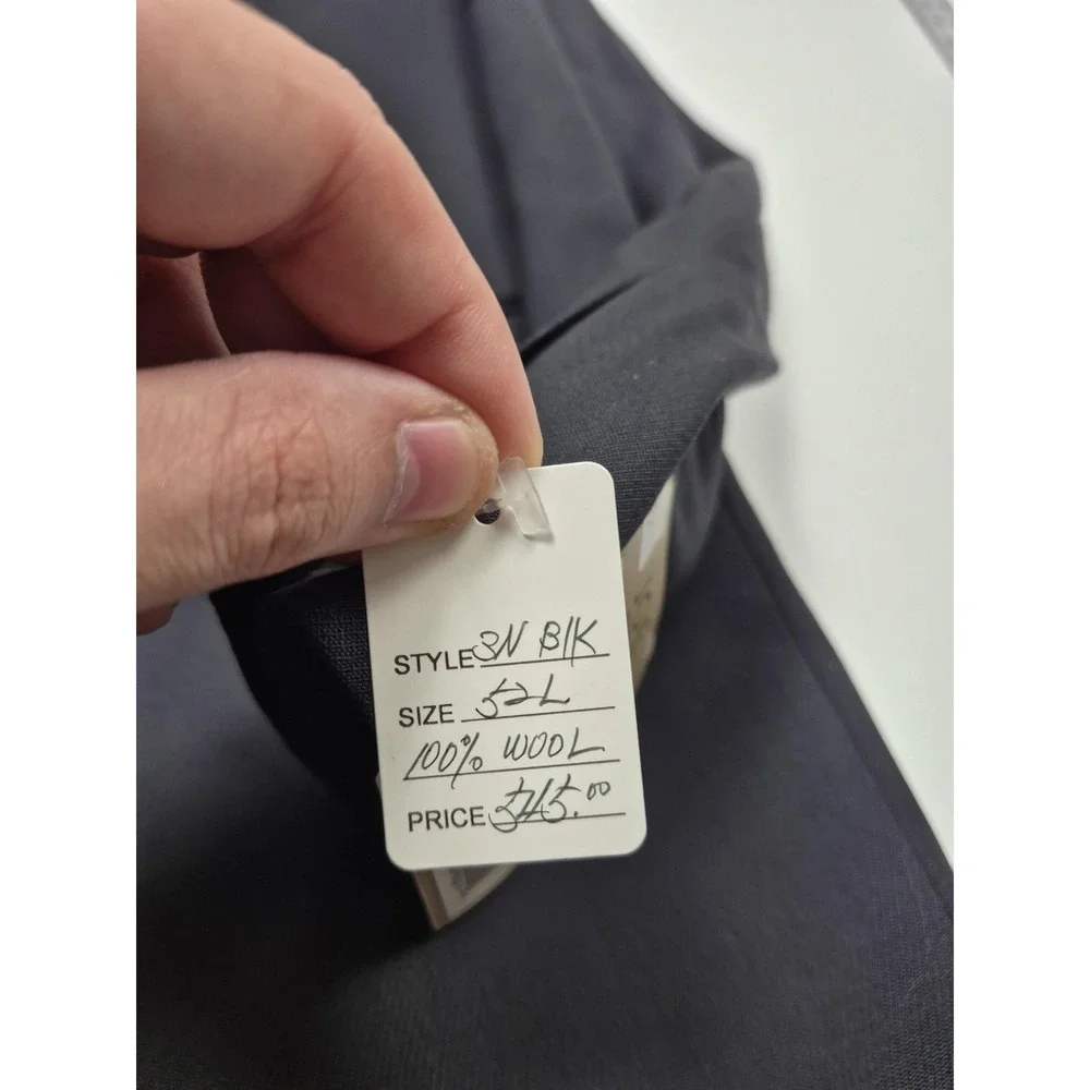Joseph Abboud Suit Mens 52 Long Black 100% Wool 2 Piece 47x36 Dress Business NWT